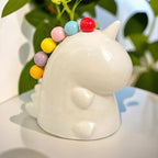 N007 Ceramic Unicorn Fruit Fork Set – Colorful Stainless Steel Forks for Fruit, Desserts & Table Decor