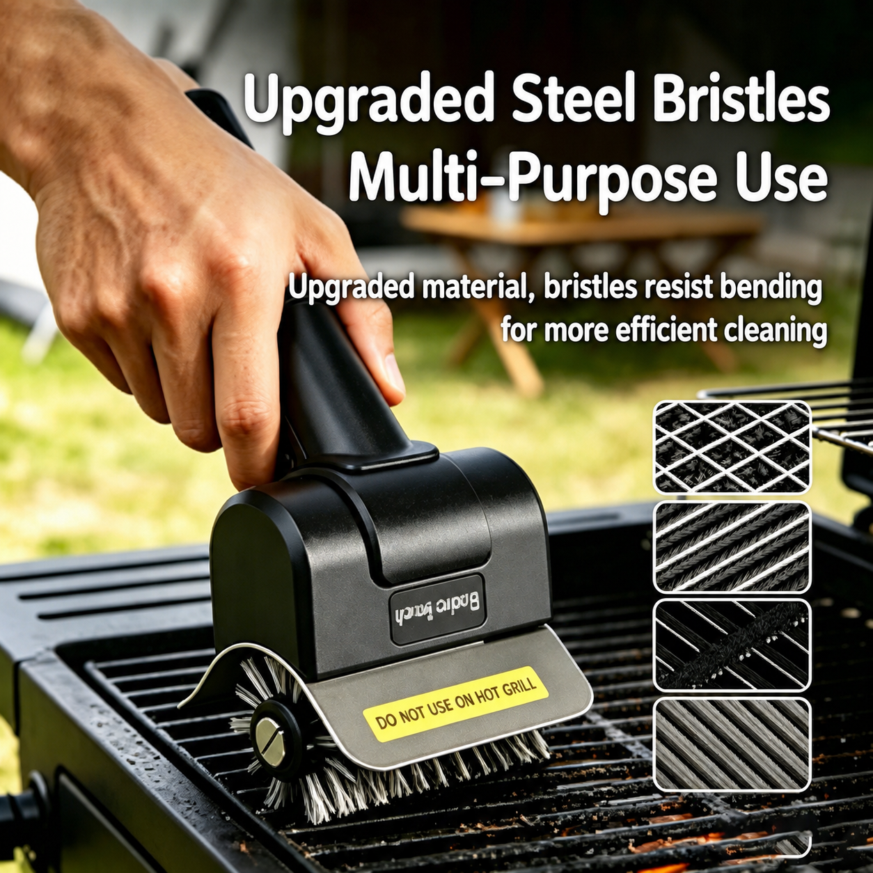 N009 Electric Grill Cleaning Brush – Rechargeable Steel-Wire BBQ Cleaner with Safety Lock & Replaceable Head