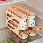 N017 Rolling Egg Storage Organizer – Automatic-Rolling Refrigerator Egg Rack with Space-Saving Design