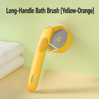 N013 Pet Bath Massage Brush – One-Press Shampoo Dispenser with Soft Silicone Bristles