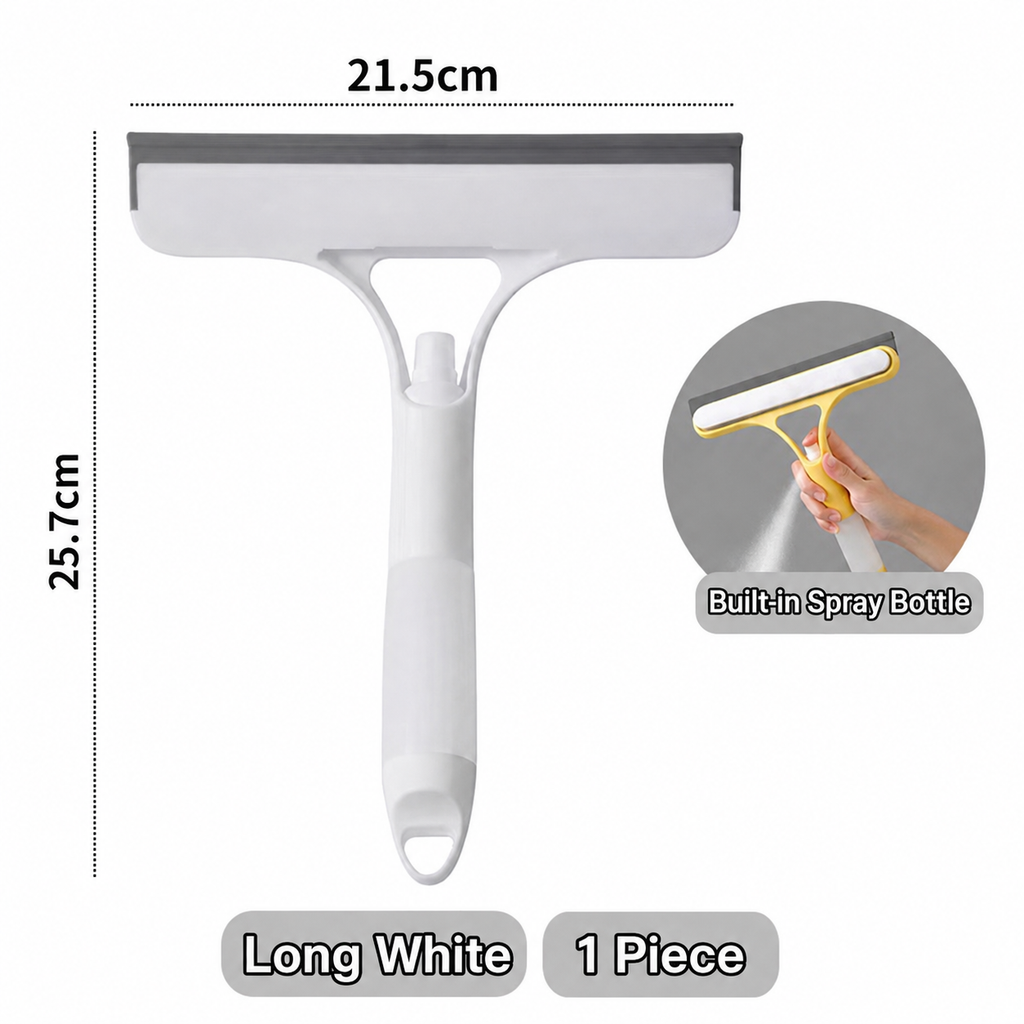 N022 Multi-Function Spray Squeegee – 3-in-1 Glass Cleaner with Scrub Sponge for Windows, Walls & Countertops