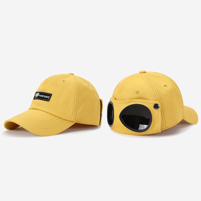 Sun Hat with Built-In Sunglasses