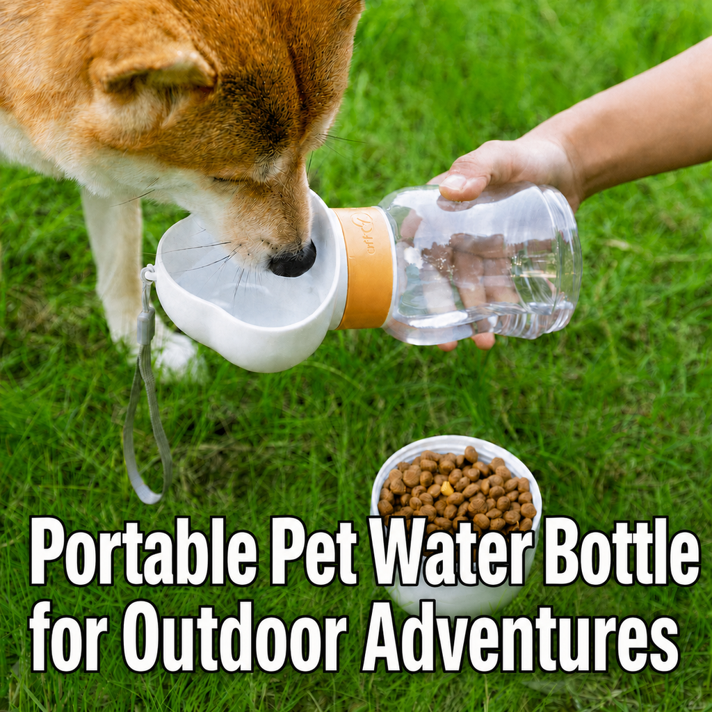 N016 Portable Pet Water Bottle & Food Container – Twist-Release Travel Cup with Foldable