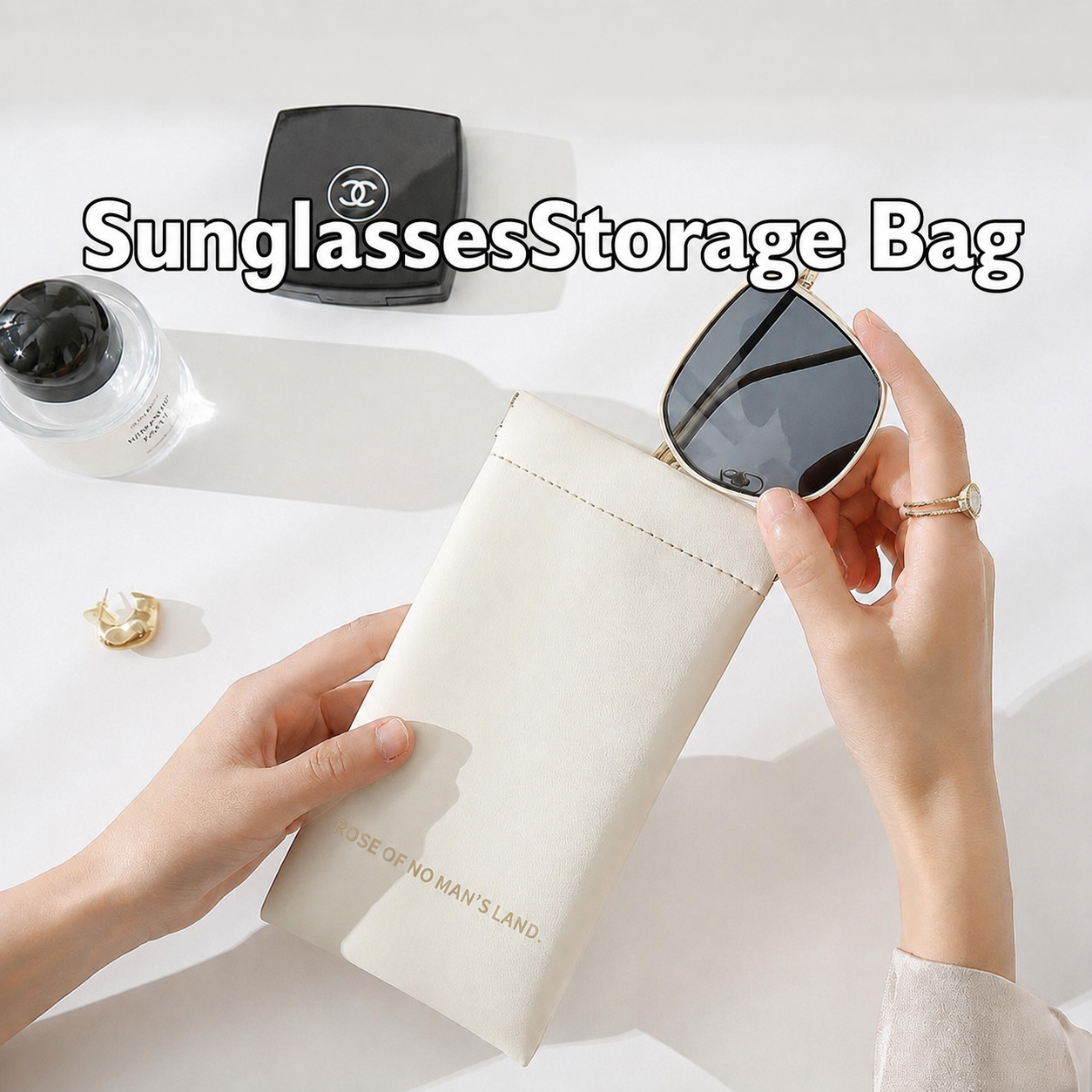 N019 Sunglasses Storage Bag – Soft Protective Case with Built-In Lens Cloth