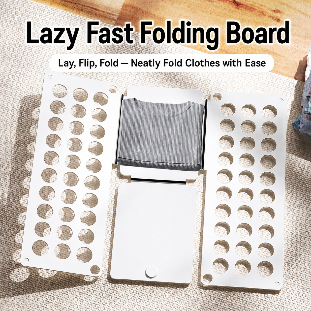 N018 Folding Clothes Board – Three-Step Foldable Laundry Organizer for Neat, Space-Saving Clothes