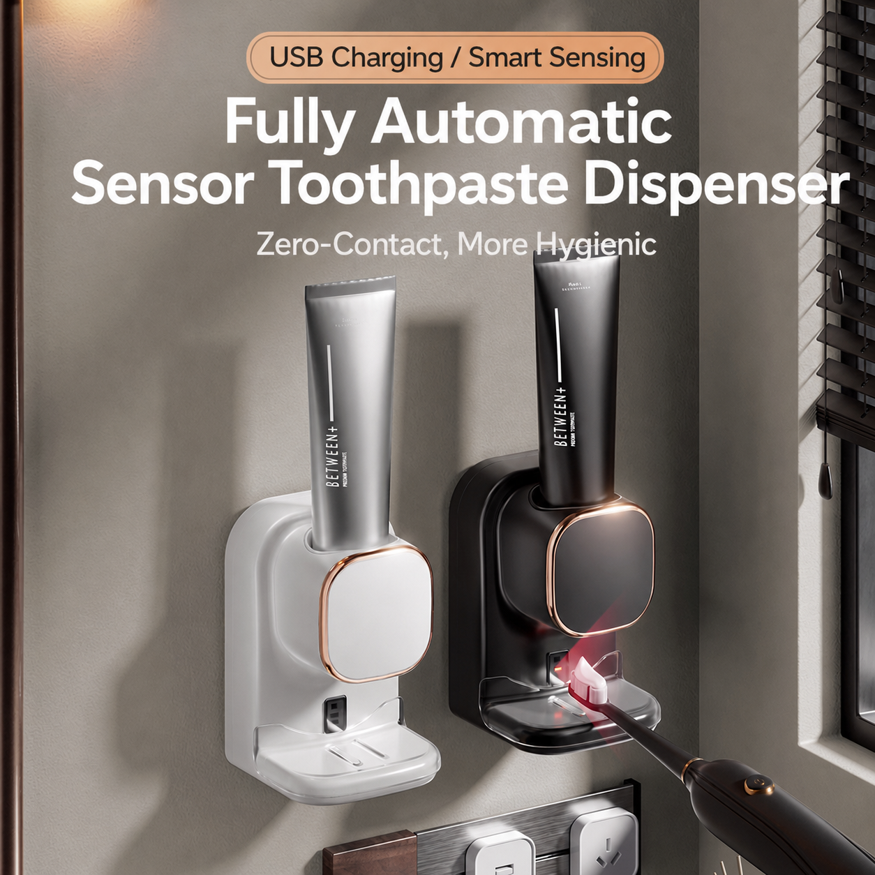 N015 Smart Sensor Toothpaste Dispenser – Touch-Free Automatic Dispensing with USB Charging &amp; 3 Output Levels