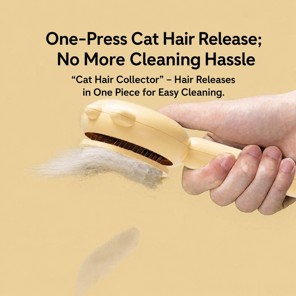 N014 Pet Pin Brush – One-Press Cat Hair Release Grooming Brush with Gentle Massage Pins