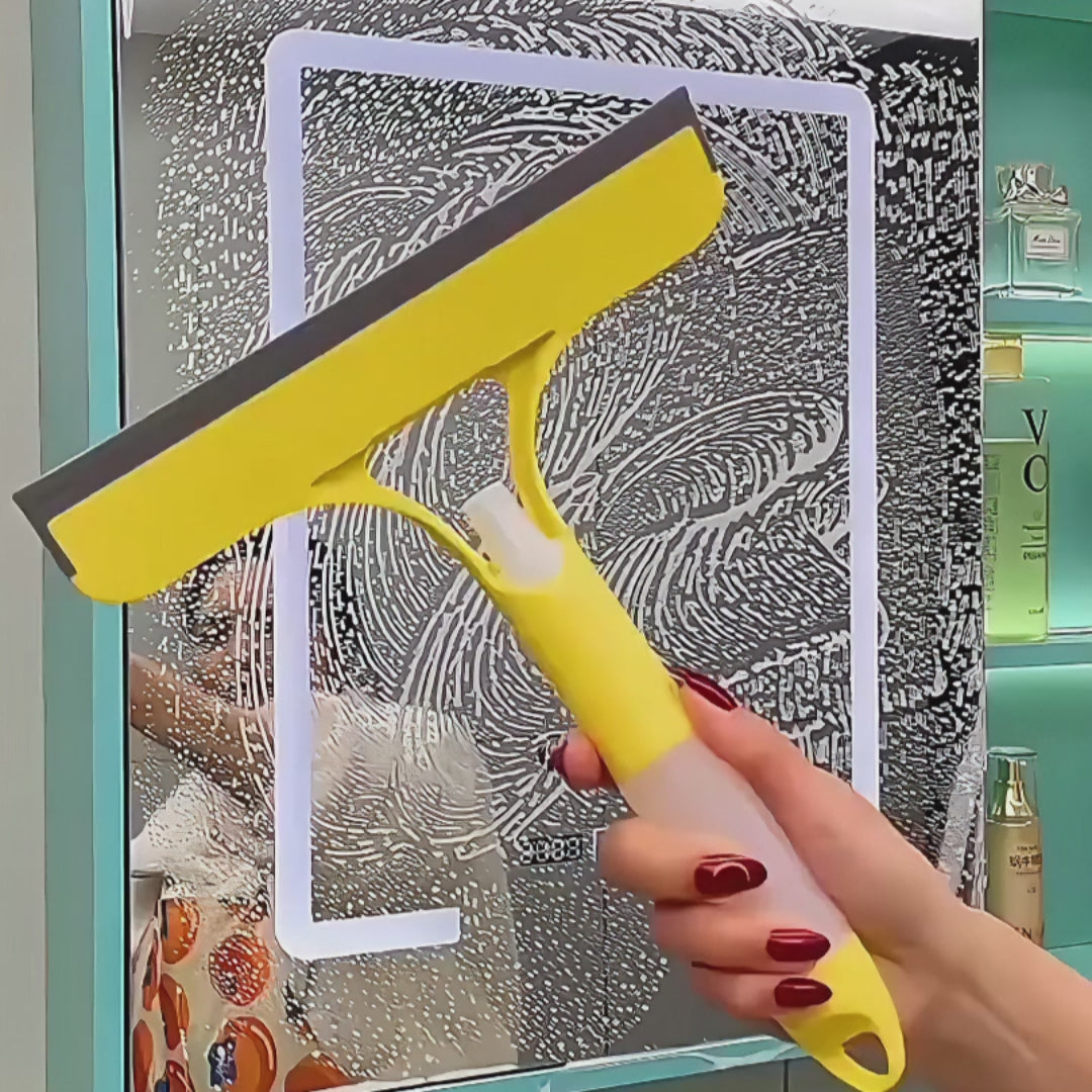N022 Multi-Function Spray Squeegee – 3-in-1 Glass Cleaner with Scrub Sponge for Windows, Walls & Countertops